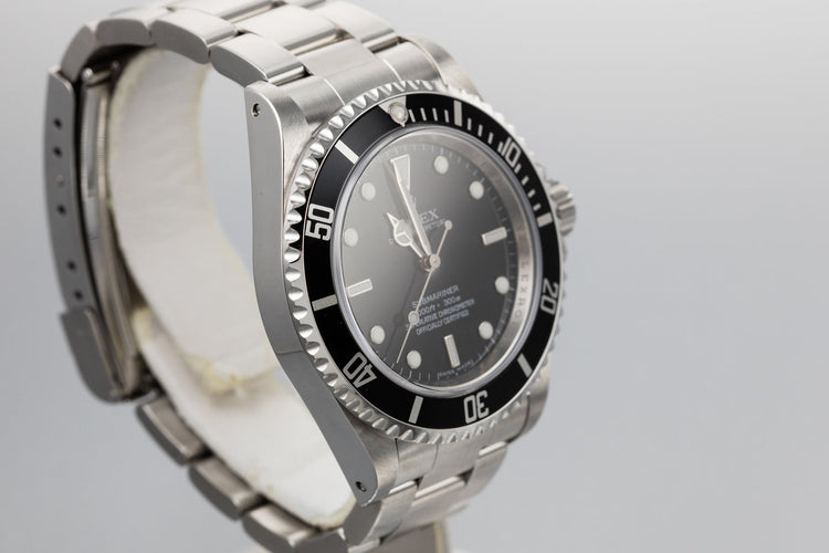 2009 Rolex Submariner 14060 4 Line Dial with Box and Papers