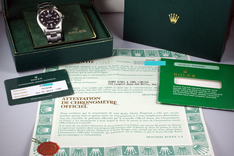 1988 Rolex Explorer 1 1016 with Box and Papers