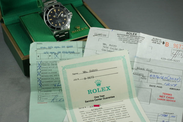 1979 Rolex Submariner 16800 with Orange Lume and Service Papers