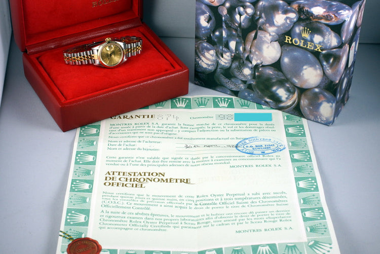1987 Rolex Ladies Two Tone DateJust 69173 with Box and Papers