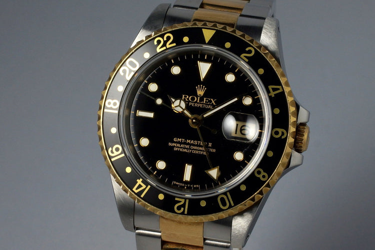 1991 Rolex Two Tone GMT II 16713 Black Dial