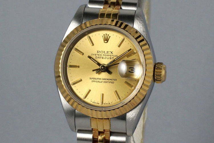 1987 Rolex Ladies Two Tone DateJust 69173 Champagne Dial with Box and Papers