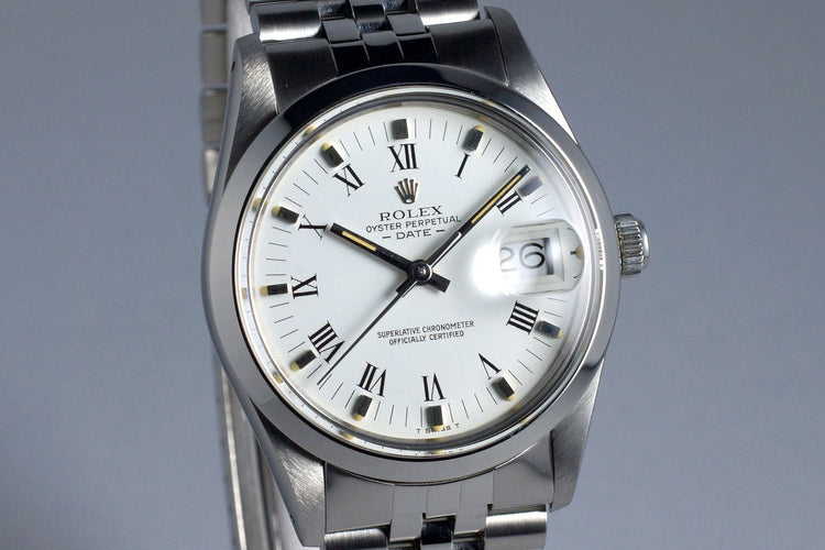 1982 Rolex Date 15000 White Roman Dial