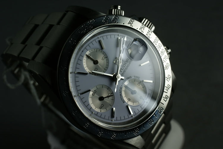 Tudor Chronograph Big Block 79180 with Rolex Service Papers and Porcelain dial