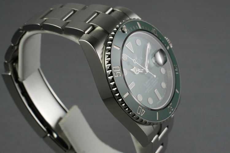 2010 Rolex Green Submariner 116610V with Box and Papers