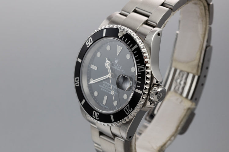 2001 Rolex Submariner 16610 with Box and Papers