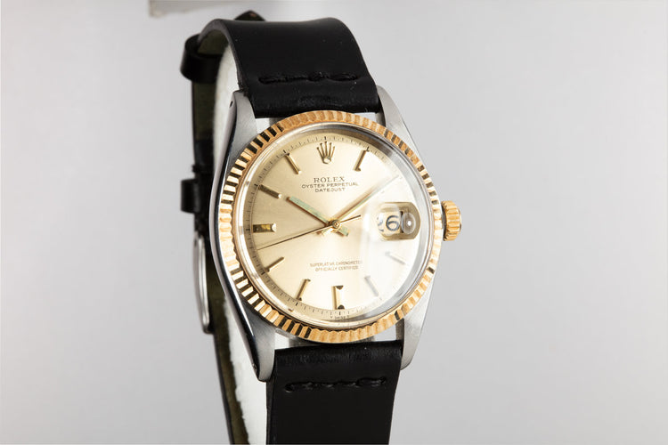 1969 Rolex Two-Tone DateJust 1601 with No Lume Champagne Dial