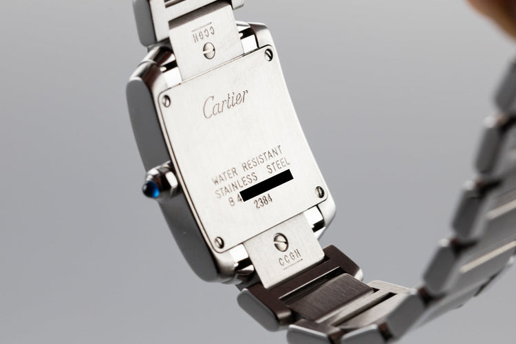2003 Cartier Ladys Quartz Tank W51008Q3 with Papers