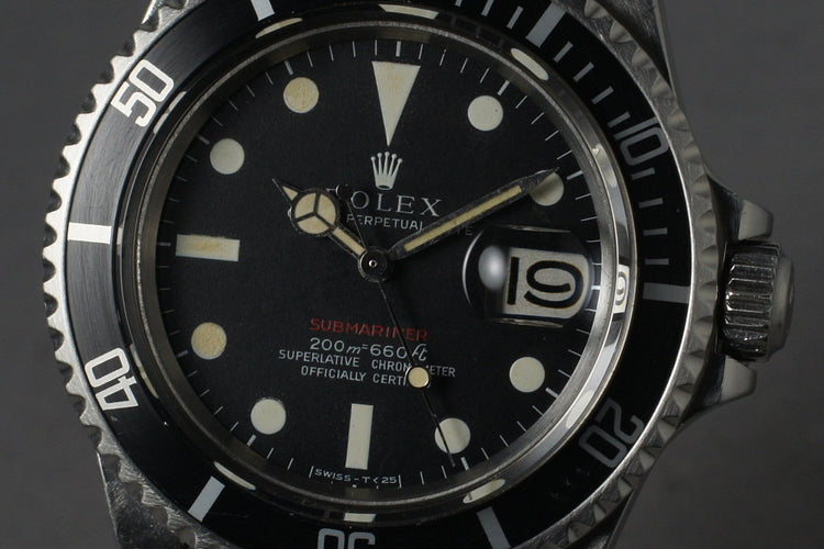 1969 Rolex Red Submariner 1680 Meters First Mark 1 Long F Dial