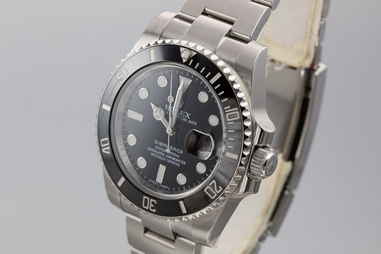 Mint 2015 Rolex Submariner 116610LN in Factory Stickers with Box and Papers