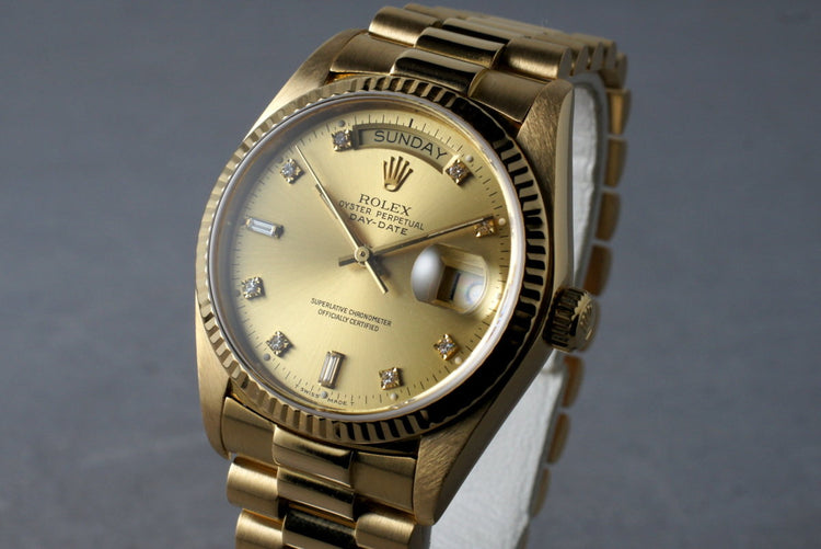 1985 Rolex President 18038 with Diamond Dial