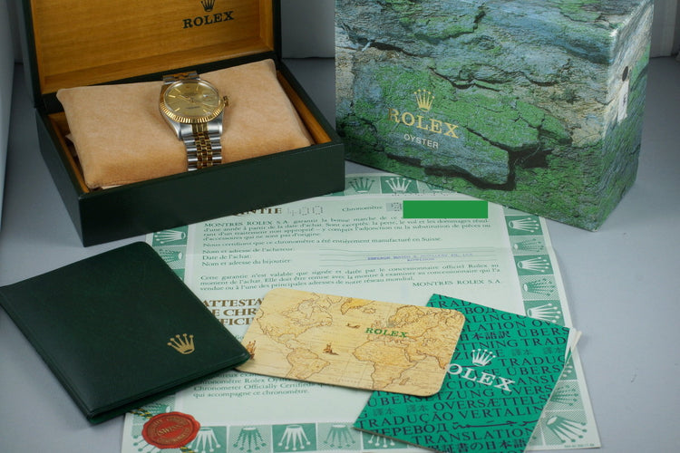 1987 Rolex Two Tone DateJust 16013 with Box and Papers