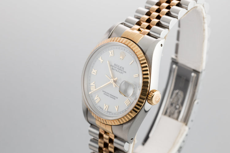 1991 Rolex Two-Tone DateJust 16233 White Roman Dial
