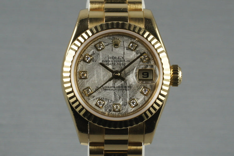 2003 Rolex Ladies DateJust 179178 w/ Meteorite Diamond Dial Box Papers