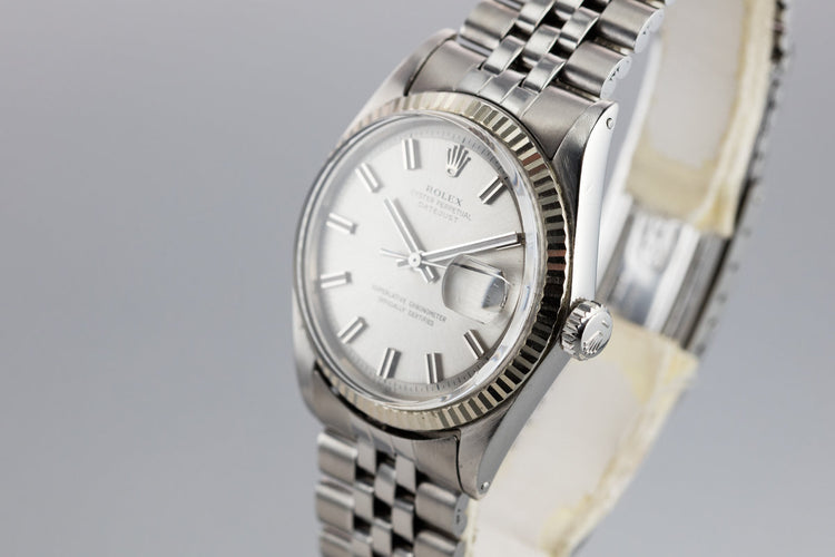 1968 Rolex DateJust 1601 with Silver No Lume "Wide Boy" Dial