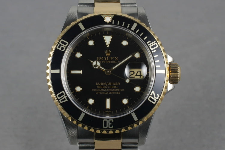 1997 Rolex Submariner 18K/SS Black Dial 16613