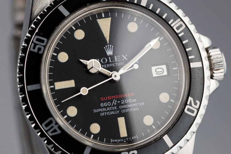 1971 Rolex "Red" Submariner 1680 with MK IV Dial and Kissing 40 Insert