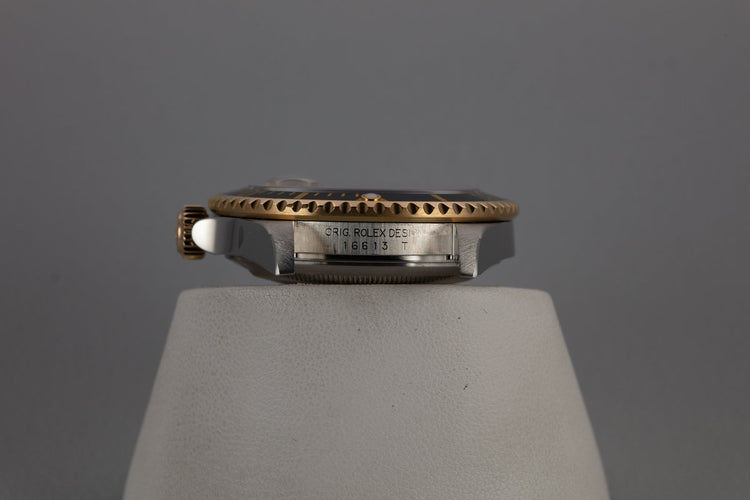 2005 Rolex Two-Tone Submariner 16613 Champagne Serti Dial with Box and Papers