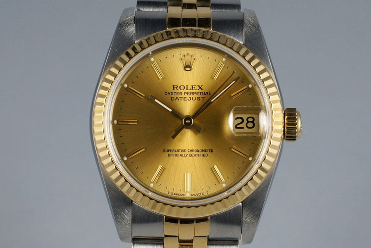1991 Rolex MidSize Two Tone DateJust 68273 with Box and Papers