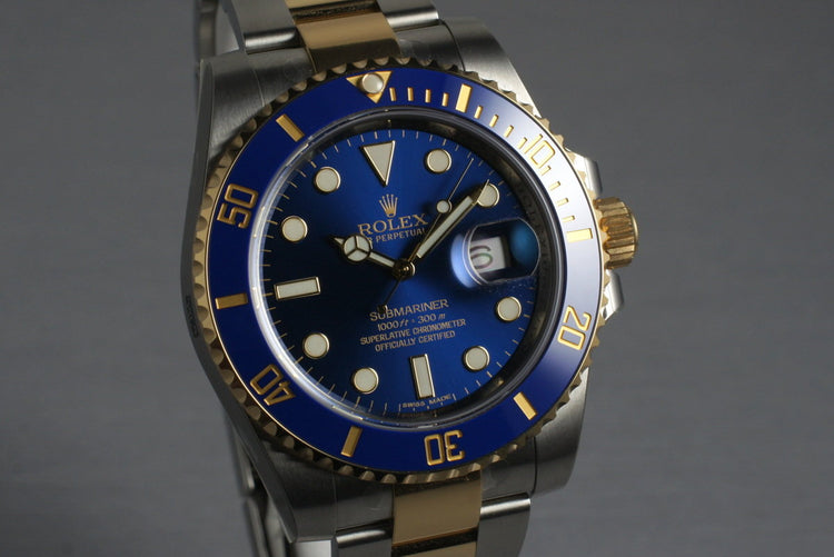 2014 Rolex Two Tone Submariner 116613LB with Box and Papers
