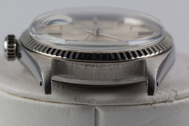 1971 Rolex Datejust 1601 Silver Non-Lume Dial with Box and Papers