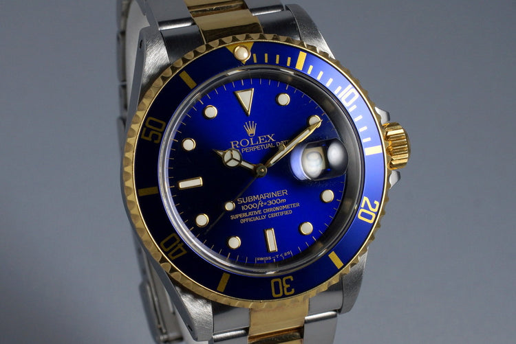 1995 Rolex Two Tone Blue Submariner 16613