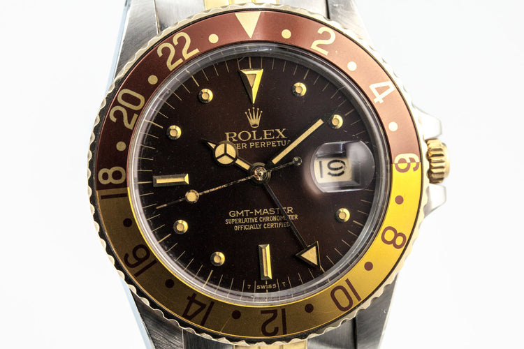 1981 Rolex Two Tone GMT 16753 Root Beer Dial