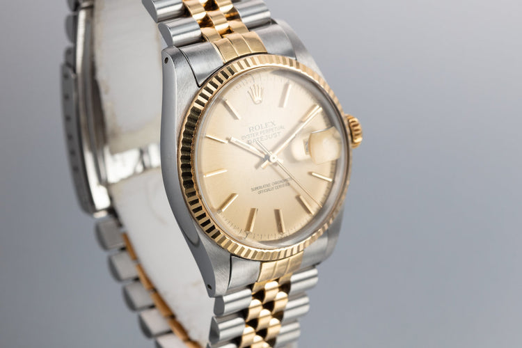1984 Rolex Two Tone DateJust 16013 with Van Cleef's & Arpels Stamped Bracelet, Box and Papers