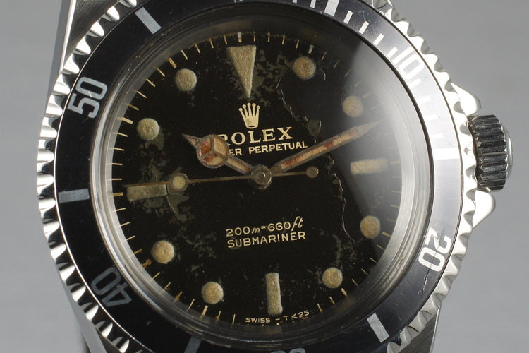 1965 Rolex Submariner 5513 Tropical Gilt Dial with Service Papers