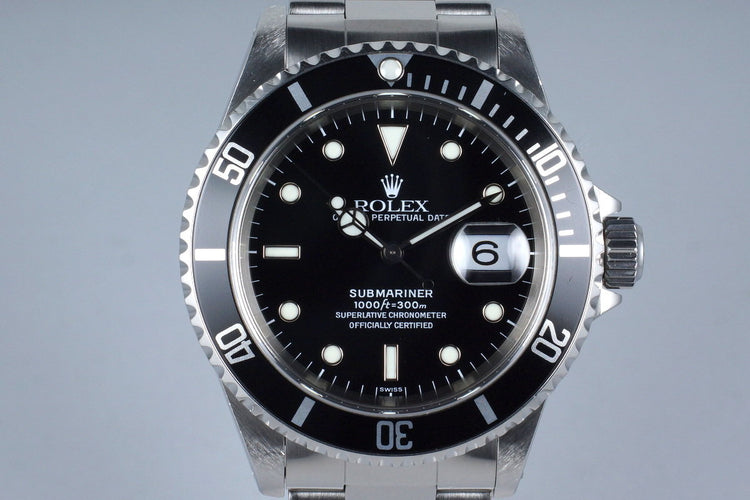 1999 Rolex Submariner 16610 with Box and Papers