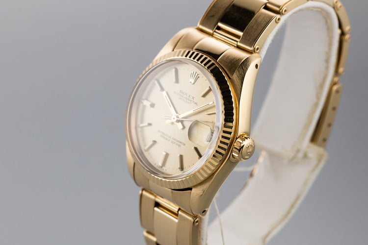 1979 Rolex 18K YG Midsize 31mm Datejust 6827