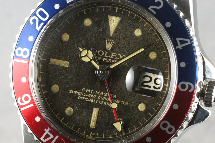 1961 Rolex GMT Ref: 1675 PCG with Gilt Chapter Ring Dial & Service Papers