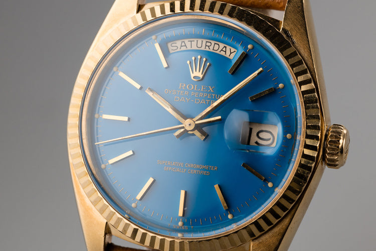 1972 Rolex 18K YG Day-Date 1803 with Blue Stella Dial