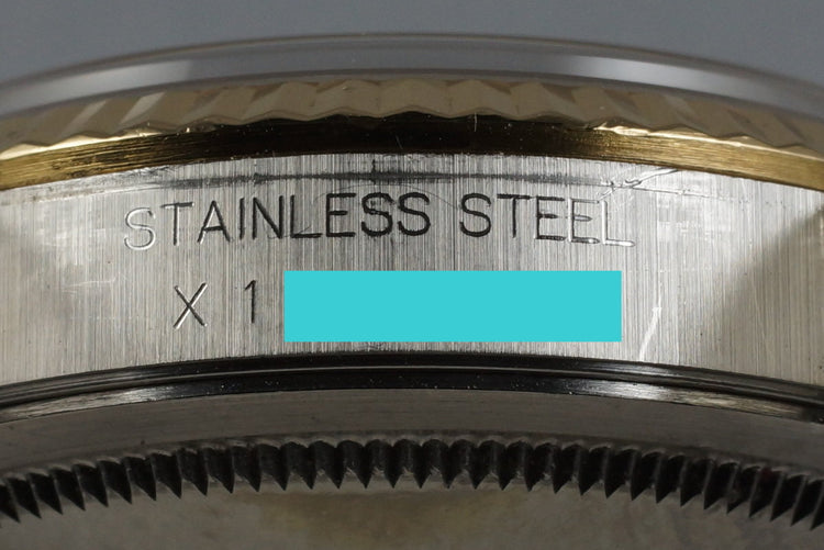 1991 Rolex Two Tone DateJust 16233 Black Tapestry Dial with Concentric Circles