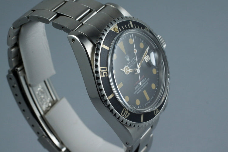 1971 Rolex Red Submariner 1680 Mark V Dial with Box and Papers