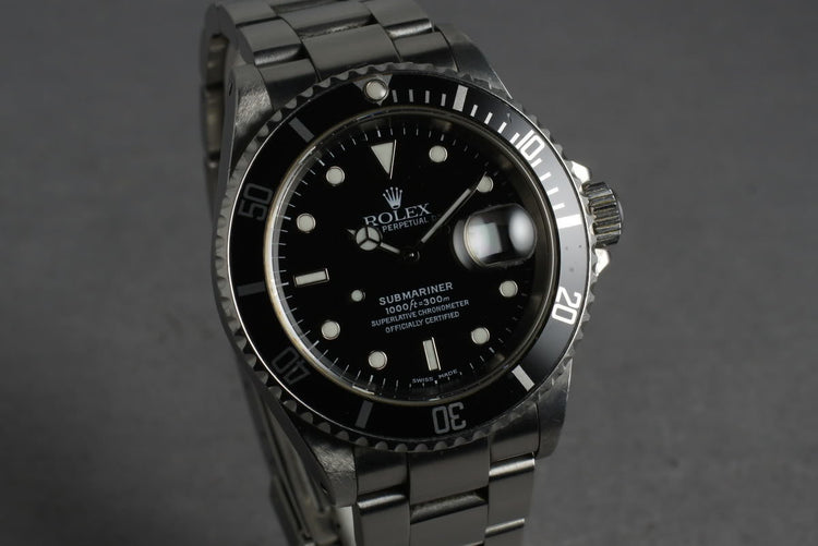 2001 Rolex Submariner 16610 with Box and Papers