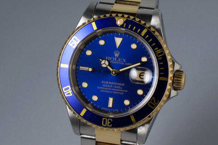 1993 Rolex Two Tone Blue Submariner 16613