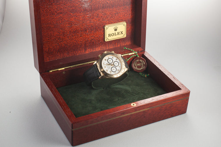 1995 Rolex YG Zenith Daytona 16518 White Dial with Box
