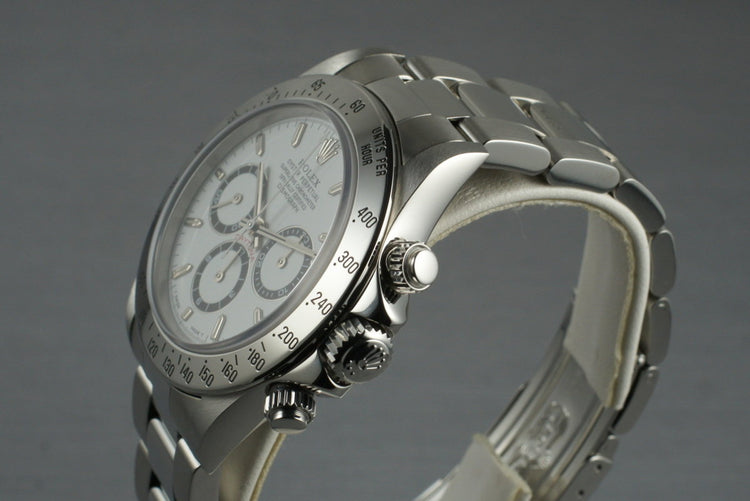 1997 Rolex SS Zenith Daytona 16520 White Dial with Box and Papers