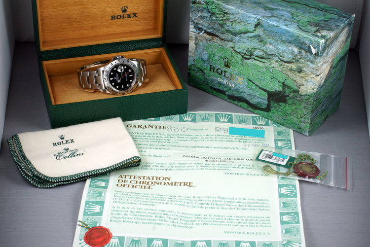 2000 Rolex Explorer II 16570 Black Dial with Box and Papers