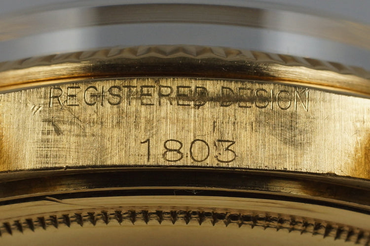 1968 Rolex YG Day-Date 1803 Matte Black Dial