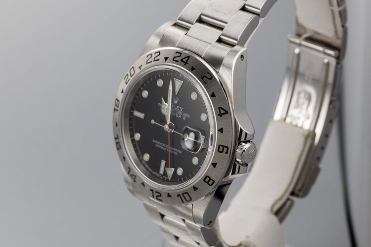 1999 Rolex Explorer II 16570 Black Dial with Box and Papers