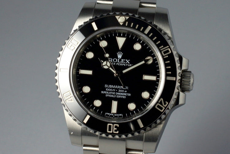 2015 Rolex Submariner 114060 with Box and Papers