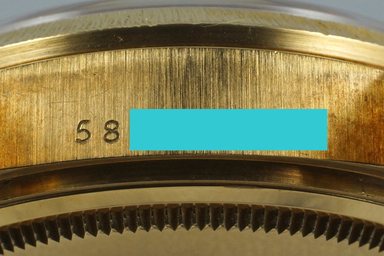 1979 Rolex YG Bark Day Date 18078 Factory Diamond Vignette Dial with Box and Papers