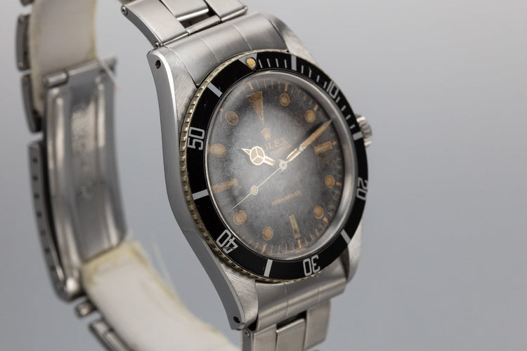 1957 Vintage Rolex Submariner 6536-1 Tropical Spider Cracking Gilt Dial