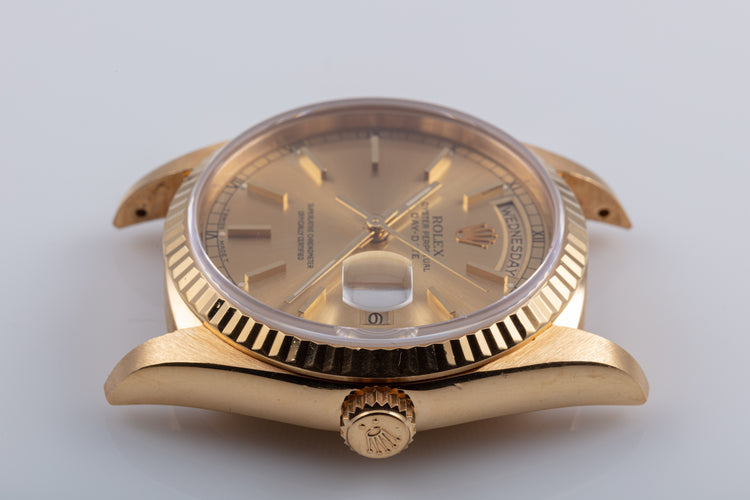 1989 Rolex Day-Date 18238 Champagne Dial with Rolex Service Card