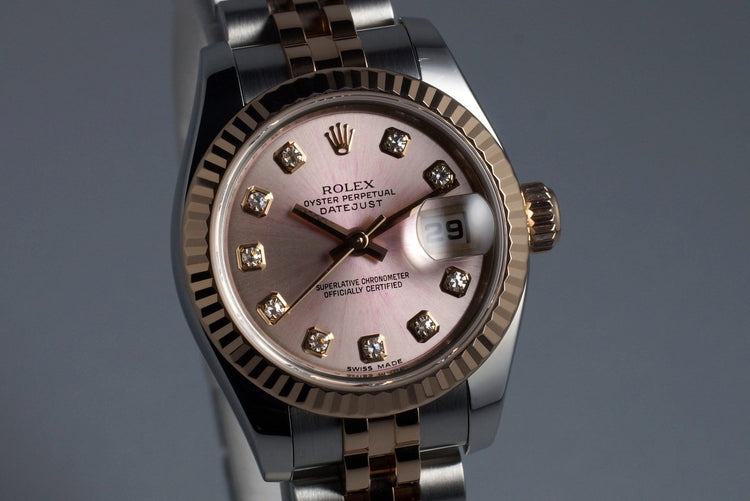 2009 Rolex Ladies Two Tone DateJust 179171 Factory Diamond Rose Dial with Papers