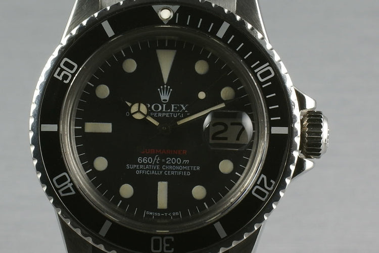 Rolex Red Submariner 1680 Box and Papers