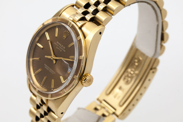 1981 Rolex 14K YG Date 15017 with Brown Dial