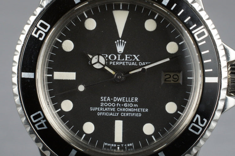 1978 Rolex Sea Dweller 1665 Mark I Dial with Box and Papers